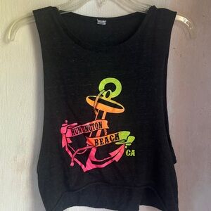 Black Sleeveless Crop Top